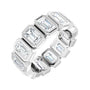 Sapphire Row Lab-Grown Diamond Emerald-Cut Bezel Band - 14K White Gold, 5