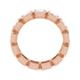 Sapphire Row Lab-Grown Diamond Emerald-Cut Bezel Band - 10K Rose Gold, 5.5 (view 2)