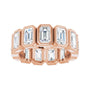 Sapphire Row Lab-Grown Diamond Emerald-Cut Bezel Band - 10K Rose Gold, 5.5 (view 3)