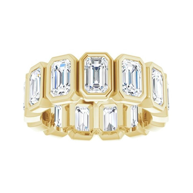 Sapphire Row Lab-Grown Diamond Emerald-Cut Bezel Band - 10K Yellow Gold, 5 (view 3)