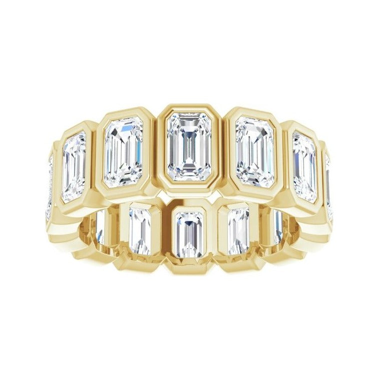 Sapphire Row Lab-Grown Diamond Emerald-Cut Bezel Band - 10K Yellow Gold, 6 (view 3)