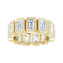 Sapphire Row Lab-Grown Diamond Emerald-Cut Bezel Band - 14K Yellow Gold, 5 (view 3)