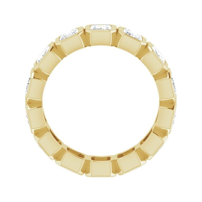 Sapphire Row Lab-Grown Diamond Emerald-Cut Bezel Band - 14K Yellow Gold, 6 (view 2)