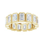 Sapphire Row Lab-Grown Diamond Emerald-Cut Bezel Band - 14K Yellow Gold, 8 (view 3)