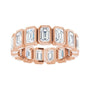 Sapphire Row Lab-Grown Diamond Emerald-Cut Bezel Band - 10K Rose Gold, 9 (view 3)
