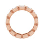 Sapphire Row Lab-Grown Diamond Emerald-Cut Bezel Band - 14K Rose Gold, 5 (view 2)