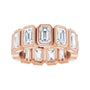 Sapphire Row Lab-Grown Diamond Emerald-Cut Bezel Band - 14K Rose Gold, 5 (view 3)