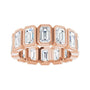 Sapphire Row Lab-Grown Diamond Emerald-Cut Bezel Band - 14K Rose Gold, 6 (view 3)