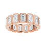 Sapphire Row Lab-Grown Diamond Emerald-Cut Bezel Band - 14K Rose Gold, 8 (view 3)