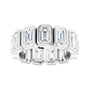 Sapphire Row Lab-Grown Diamond Emerald-Cut Bezel Band - 10K White Gold, 5.25 (view 3)