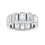 Sapphire Row Lab-Grown Diamond Emerald-Cut Bezel Band - 10K White Gold, 6.25 (view 3)