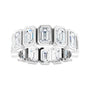 Sapphire Row Lab-Grown Diamond Emerald-Cut Bezel Band - 10K White Gold, 6.75 (view 3)