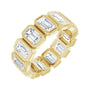 Sapphire Row Lab-Grown Diamond Emerald-Cut Bezel Band - 10K Yellow Gold, 5.5