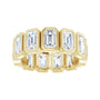 Sapphire Row Lab-Grown Diamond Emerald-Cut Bezel Band - 10K Yellow Gold, 5.5 (view 3)