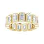 Sapphire Row Lab-Grown Diamond Emerald-Cut Bezel Band - 10K Yellow Gold, 8.5 (view 3)