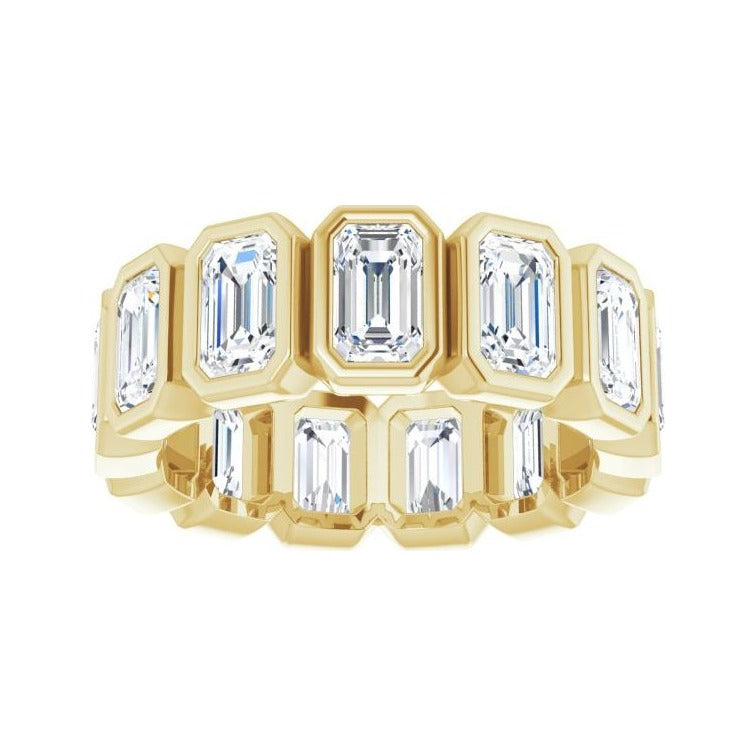 Sapphire Row Lab-Grown Diamond Emerald-Cut Bezel Band - 14K Yellow Gold, 5.5 (view 3)