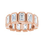Sapphire Row Lab-Grown Diamond Emerald-Cut Bezel Band - 10K Rose Gold, 5.25 (view 3)