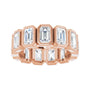 Sapphire Row Lab-Grown Diamond Emerald-Cut Bezel Band - 10K Rose Gold, 5.75 (view 3)