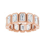 Sapphire Row Lab-Grown Diamond Emerald-Cut Bezel Band - 10K Rose Gold, 6.75 (view 3)
