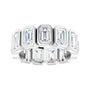 Sapphire Row Lab-Grown Diamond Emerald-Cut Bezel Band - 10K White Gold, 5.5 (view 3)