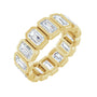 Sapphire Row Lab-Grown Diamond Emerald-Cut Bezel Band - 10K Yellow Gold, 6.25