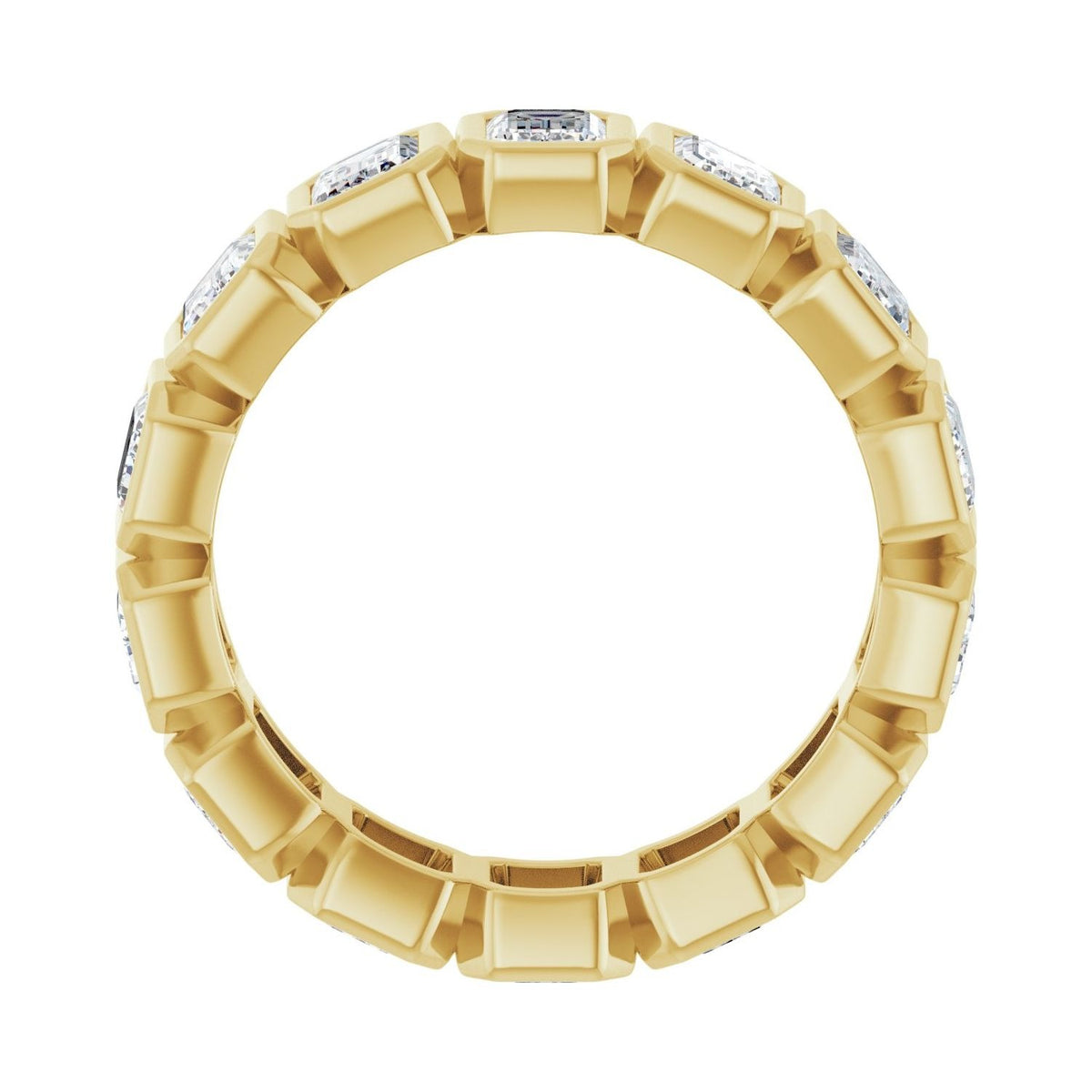 Sapphire Row Lab-Grown Diamond Emerald-Cut Bezel Band - 10K Yellow Gold, 6.25 (view 2)