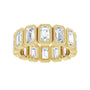 Sapphire Row Lab-Grown Diamond Emerald-Cut Bezel Band - 10K Yellow Gold, 6.25 (view 3)