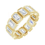 Sapphire Row Lab-Grown Diamond Emerald-Cut Bezel Band - 10K Yellow Gold, 6.75