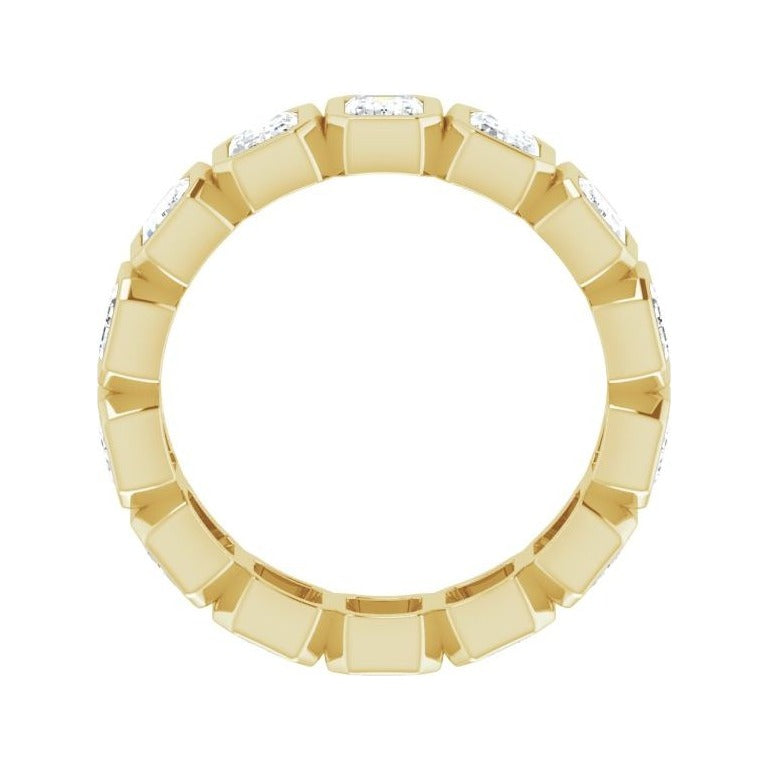 Sapphire Row Lab-Grown Diamond Emerald-Cut Bezel Band - 10K Yellow Gold, 6.75 (view 2)