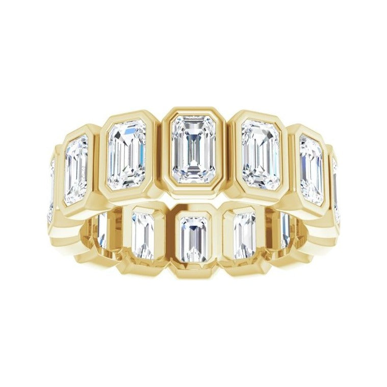 Sapphire Row Lab-Grown Diamond Emerald-Cut Bezel Band - 10K Yellow Gold, 6.75 (view 3)