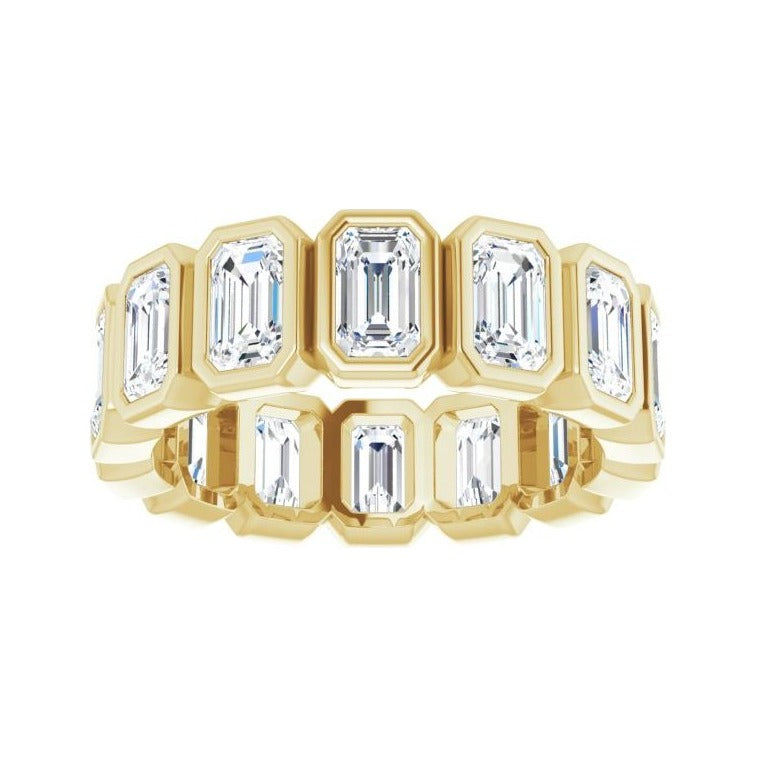 Sapphire Row Lab-Grown Diamond Emerald-Cut Bezel Band - 10K Yellow Gold, 7.25 (view 3)