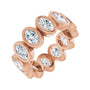 Sapphire Row Lab-Grown Diamond Oval Bezel Band - 10K Rose Gold, 4