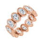 Sapphire Row Lab-Grown Diamond Oval Bezel Band - 10K Rose Gold, 5