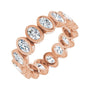 Sapphire Row Lab-Grown Diamond Oval Bezel Band - 10K Rose Gold, 9