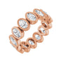 Sapphire Row Lab-Grown Diamond Oval Bezel Band - 14K Rose Gold, 7