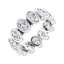 Sapphire Row Lab-Grown Diamond Oval Bezel Band - 14K White Gold, 6