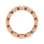 Sapphire Row Lab-Grown Diamond Oval Bezel Band - 10K Rose Gold, 4.25 (view 2)
