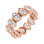 Sapphire Row Lab-Grown Diamond Oval Bezel Band - 10K Rose Gold, 7.25