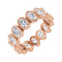 Sapphire Row Lab-Grown Diamond Oval Bezel Band - 10K Rose Gold, 8.75
