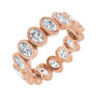 Sapphire Row Lab-Grown Diamond Oval Bezel Band - 10K Rose Gold, 8.5