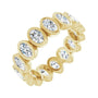 Sapphire Row Lab-Grown Diamond Oval Bezel Band - 10K Yellow Gold, 9