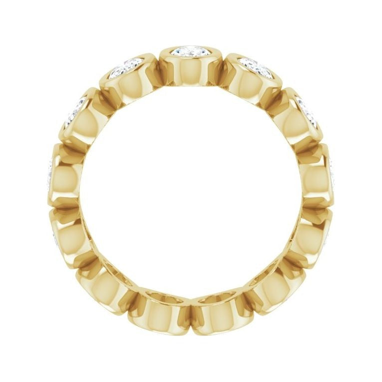 Sapphire Row Lab-Grown Diamond Oval Bezel Band - 14K Yellow Gold, 5 (view 2)