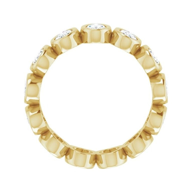 Sapphire Row Lab-Grown Diamond Oval Bezel Band - 14K Yellow Gold, 6 (view 2)