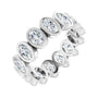 Sapphire Row Lab-Grown Diamond Oval Bezel Band - 10K White Gold, 6.75