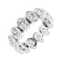 Sapphire Row Lab-Grown Diamond Oval Bezel Band - 10K White Gold, 7.25
