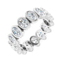 Sapphire Row Lab-Grown Diamond Oval Bezel Band - 10K White Gold, 8.25