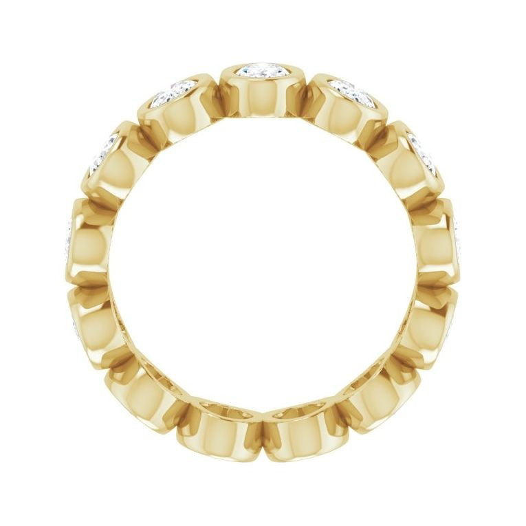 Sapphire Row Lab-Grown Diamond Oval Bezel Band - 10K Yellow Gold, 5.5 (view 2)