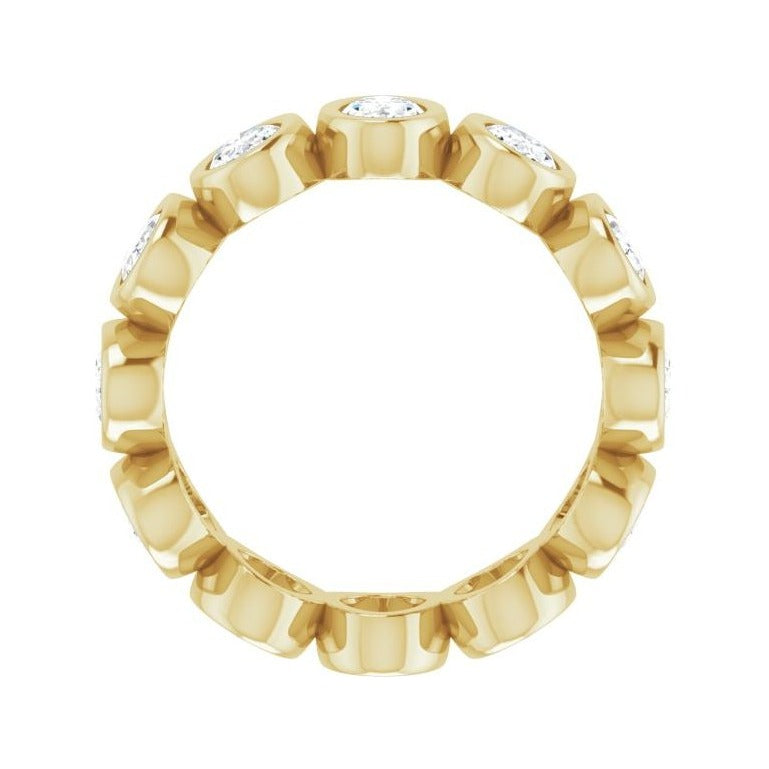 Sapphire Row Lab-Grown Diamond Oval Bezel Band - 10K Yellow Gold, 4.25 (view 2)