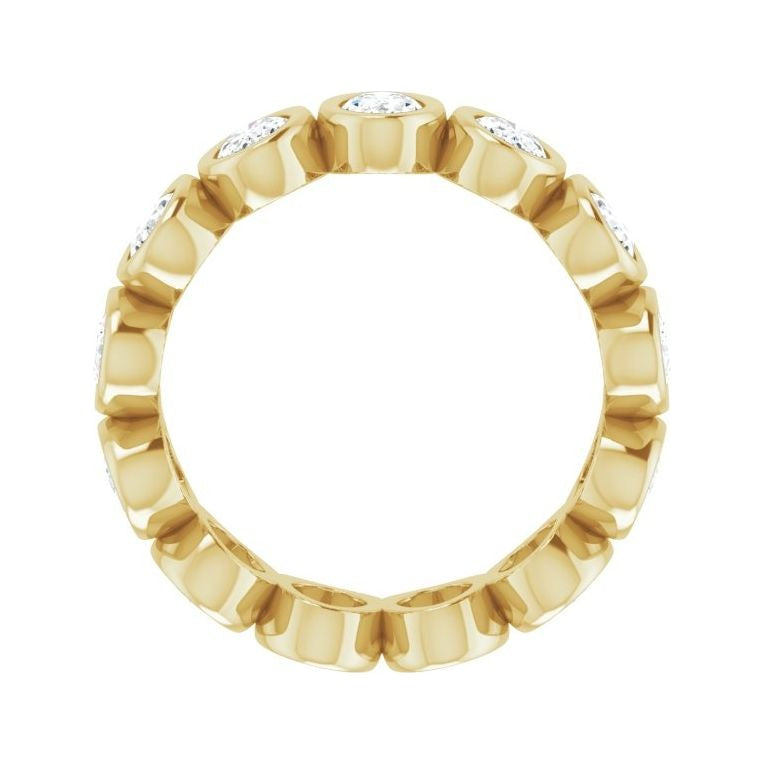 Sapphire Row Lab-Grown Diamond Oval Bezel Band - 10K Yellow Gold, 4.75 (view 2)
