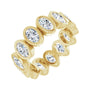 Sapphire Row Lab-Grown Diamond Oval Bezel Band - 10K Yellow Gold, 5.75